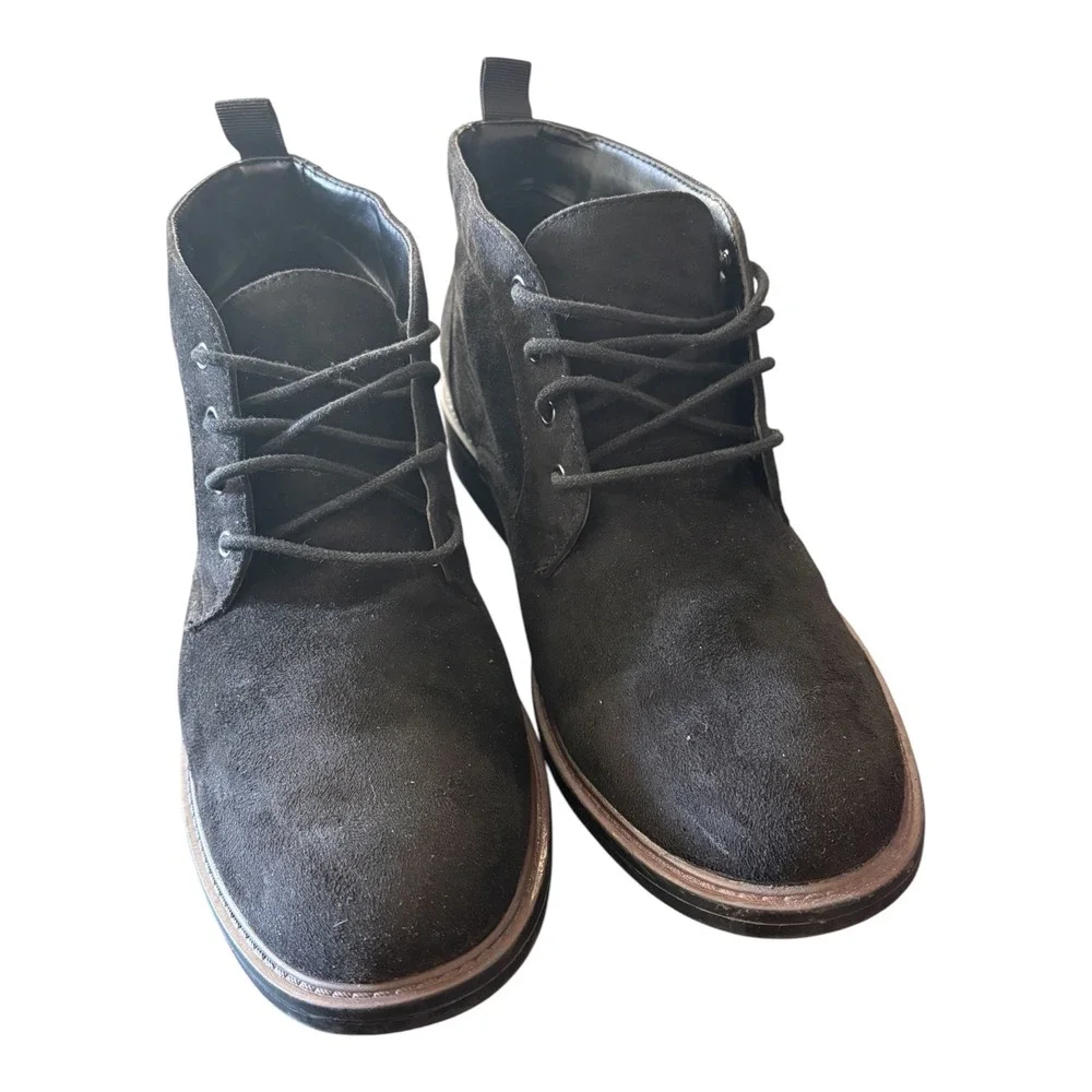 Alfani Aiden Mens Black Faux Suede Chukka Lace Up Ankle Boots Size 12M